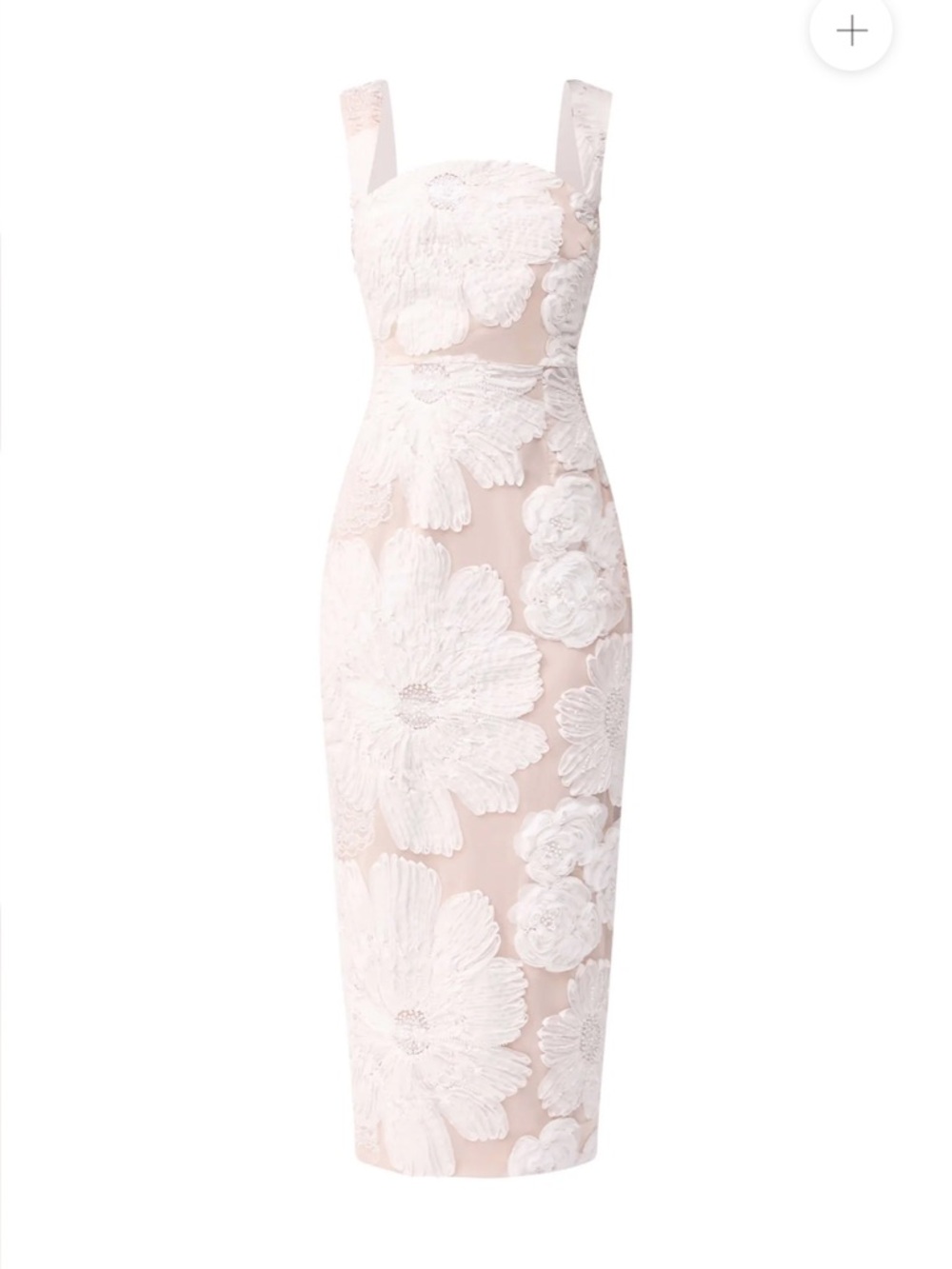 elliatt roxana white 3d floral embroidered mesh lace midi bridal dress medium - Picture 12 of 13